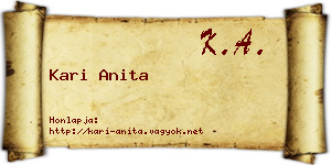 Kari Anita névjegykártya