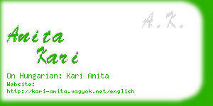 anita kari business card